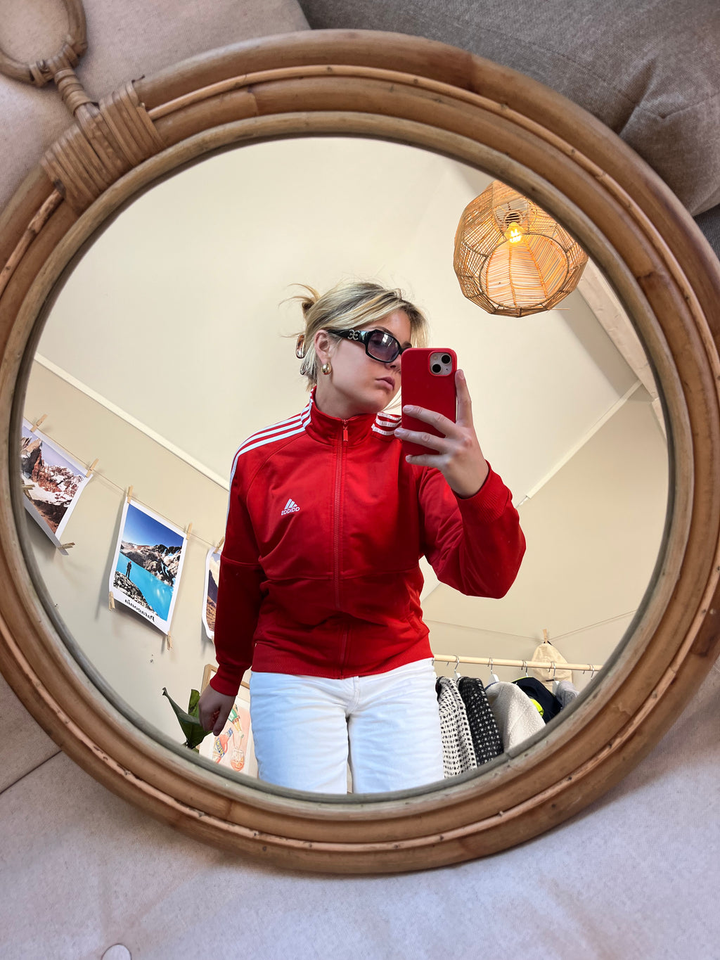 Adidasjacka S röd