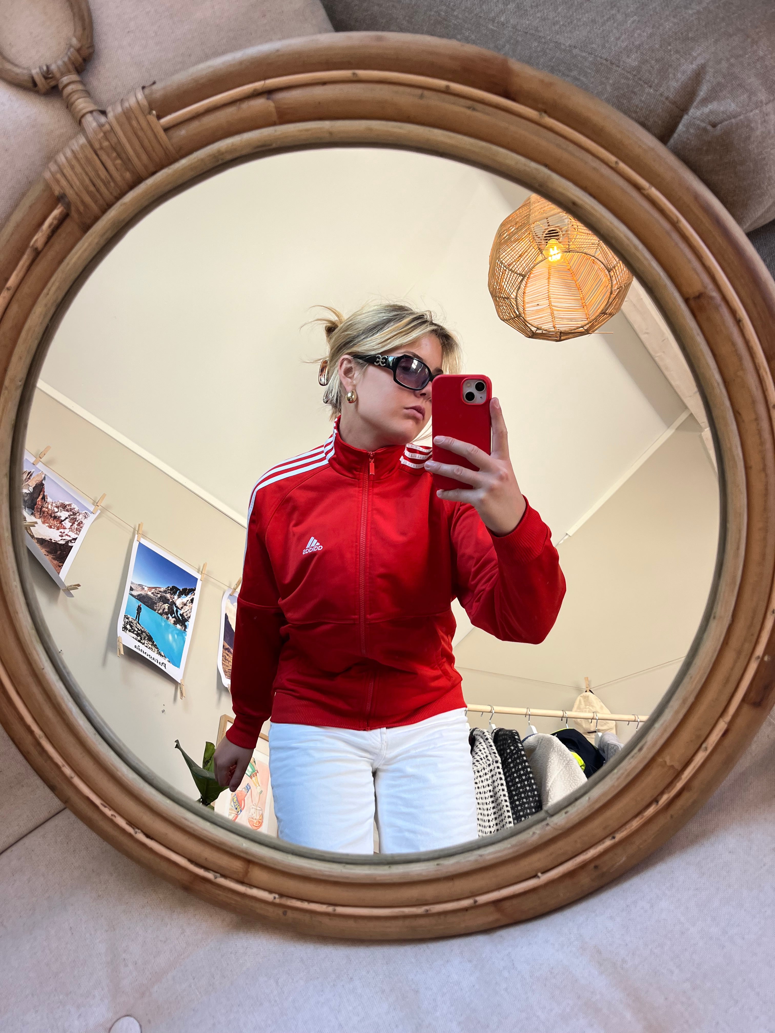 Adidasjacka S röd